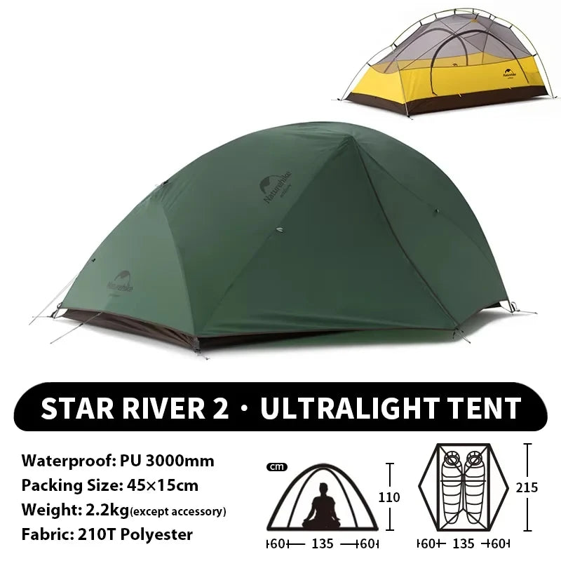 Naturehike Star River Ultralight Two Person Waterproof Tent Four Seasons