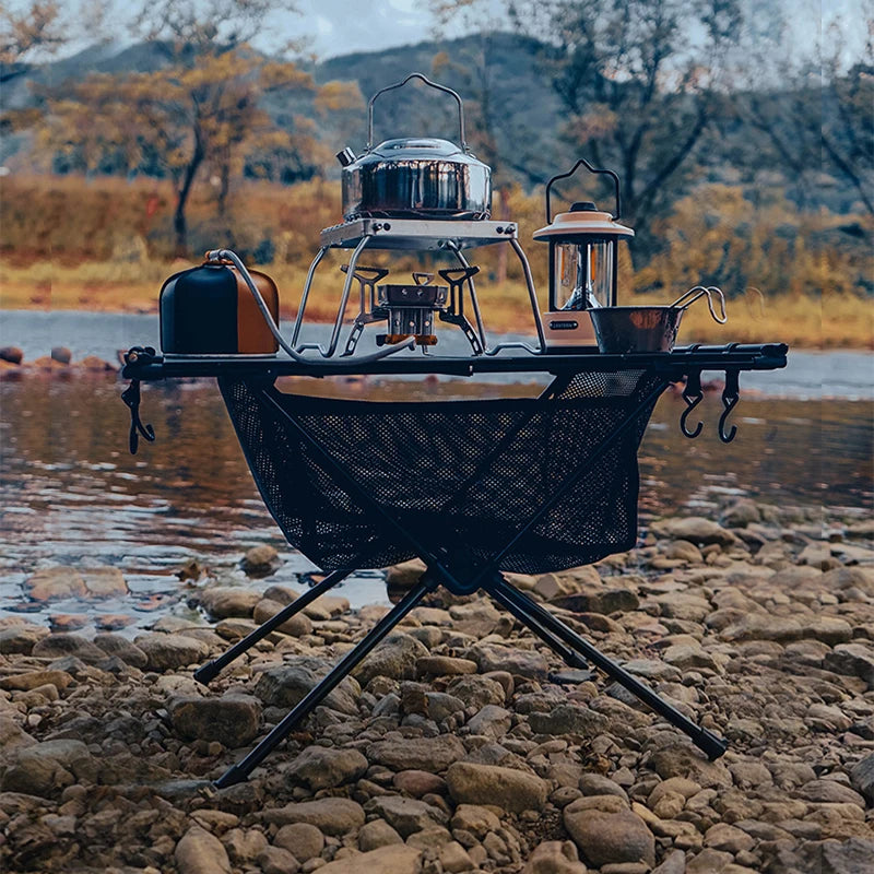 West Tune Folding Camping Table Aluminum Lightweight Portable With Mesh