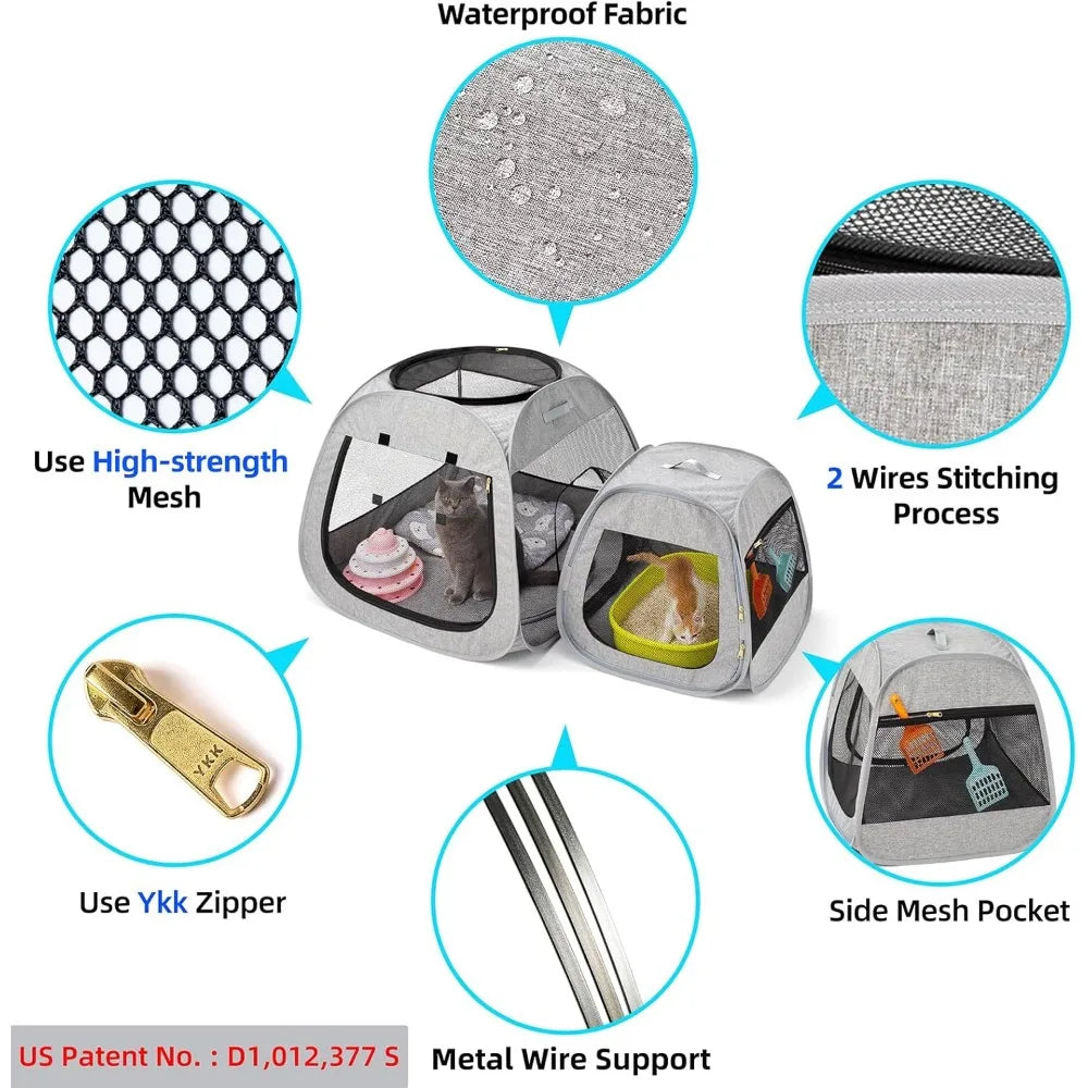 Foldable Pet Playpen With Trapezoid Stability Design