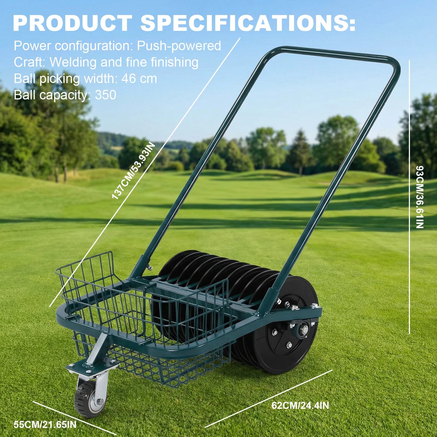 Golf Ball Retriever No Bending Over Collector Basket For Golfers