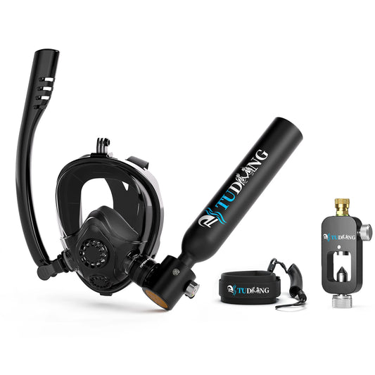 TUDIVING Portable Scuba Tank With Diving Mask And Pump