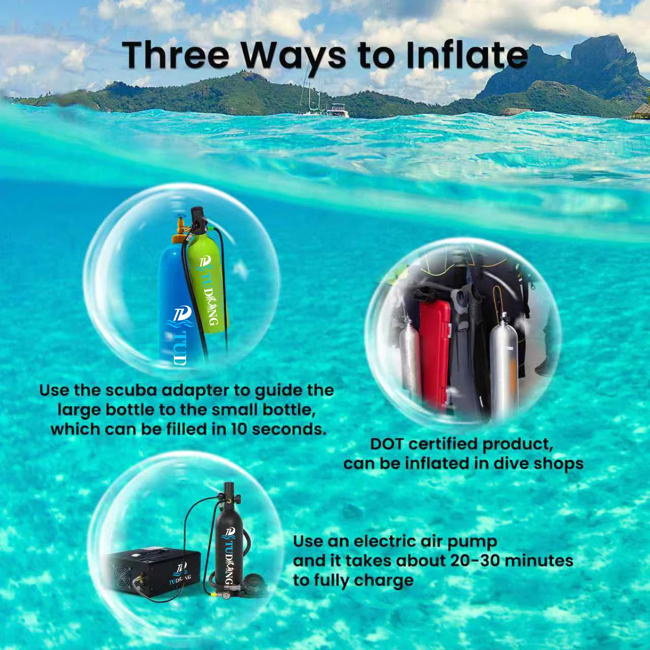 TUDIVING S700Plus Portable Scuba Tank Support