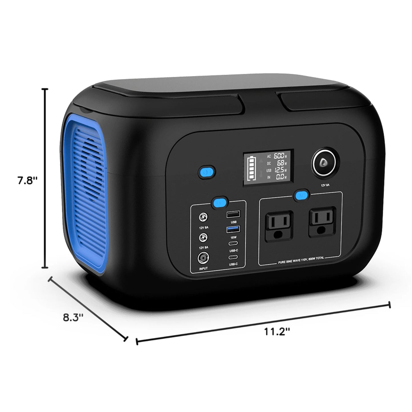 SinKeu Portable Power Station 600W Solar Generator with 110V AC