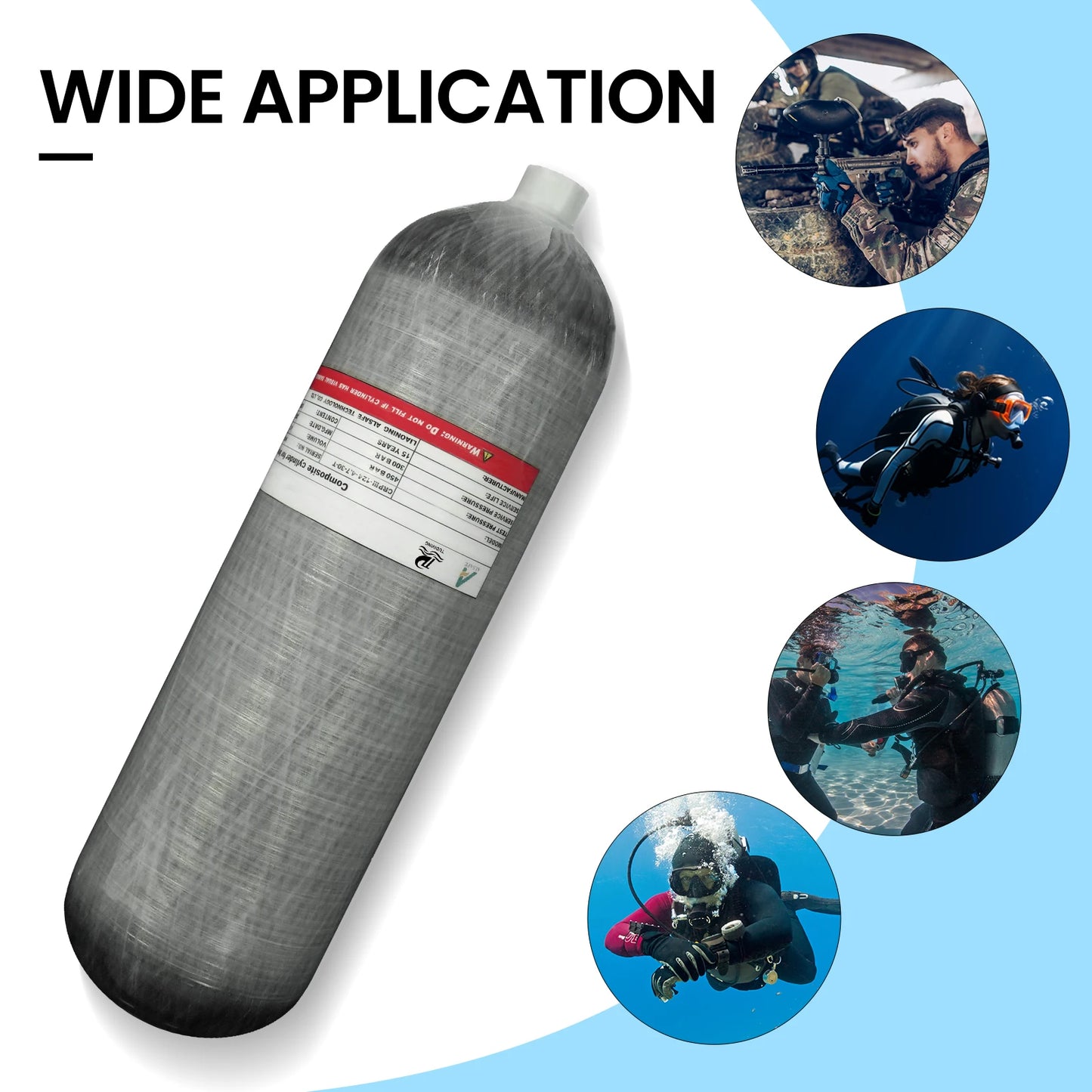Tudiving Carbon Fiber High Pressure Diving Tank