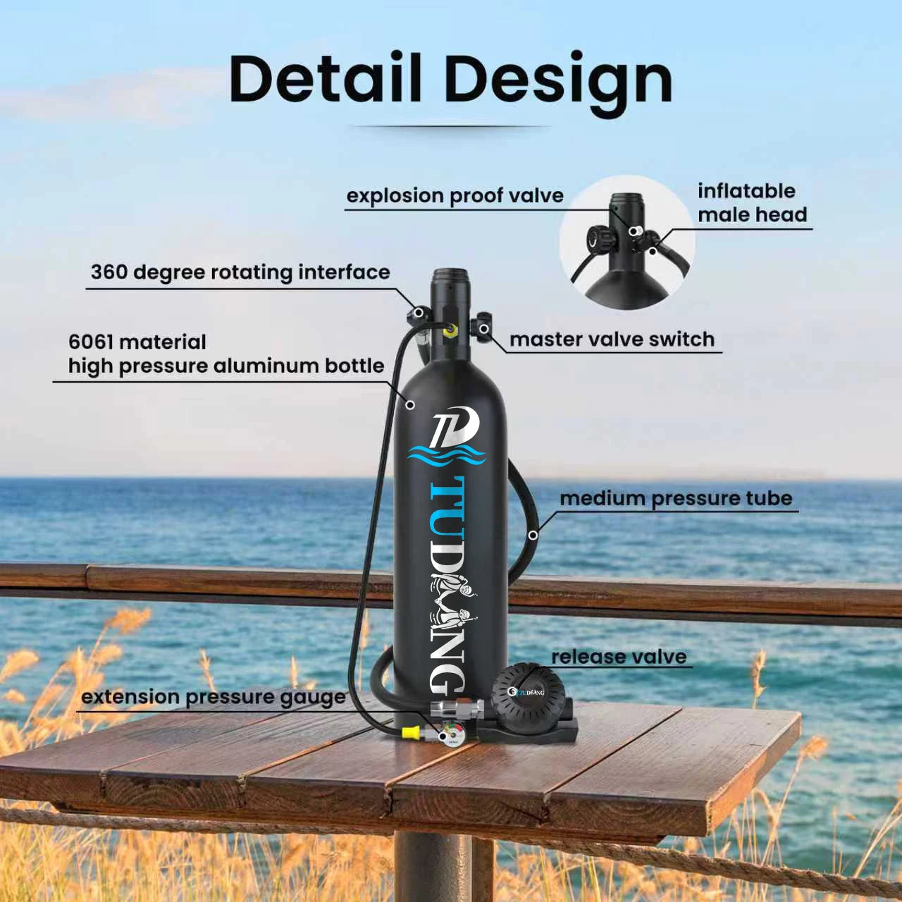 TUDIVING S700Plus Portable Scuba Tank Support