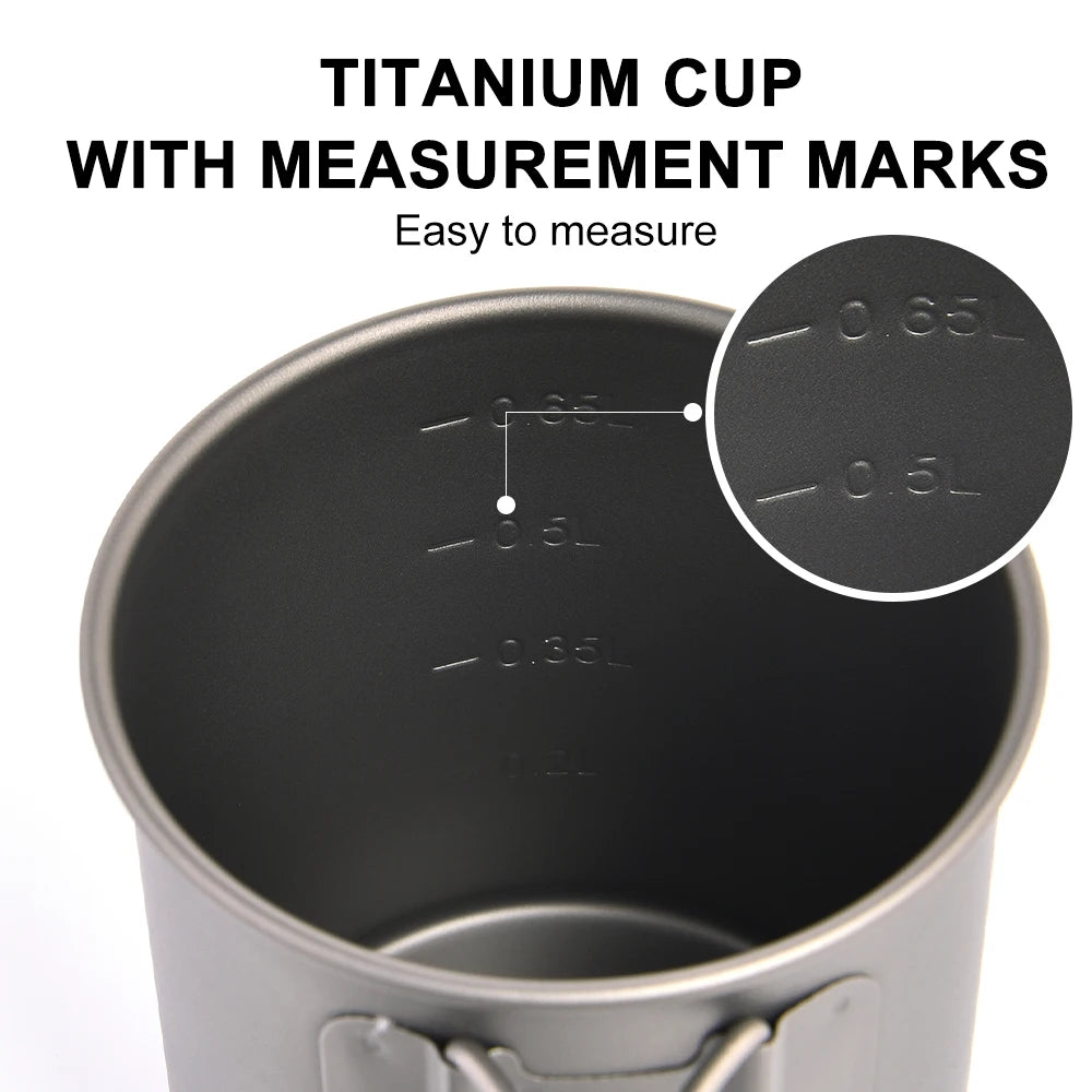 Widesea Titanium Camping Mug Cup Outdoor Kitchen Gear Travel