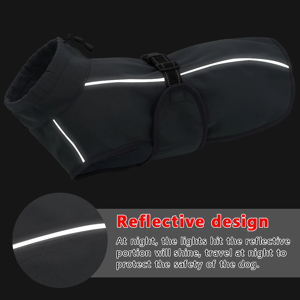 Didog Waterproof Padded Dog Vest Coat For Winter With Reflective Nylon Rope