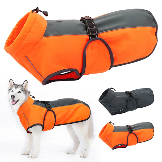 Didog Waterproof Padded Dog Vest Coat For Winter With Reflective Nylon Rope