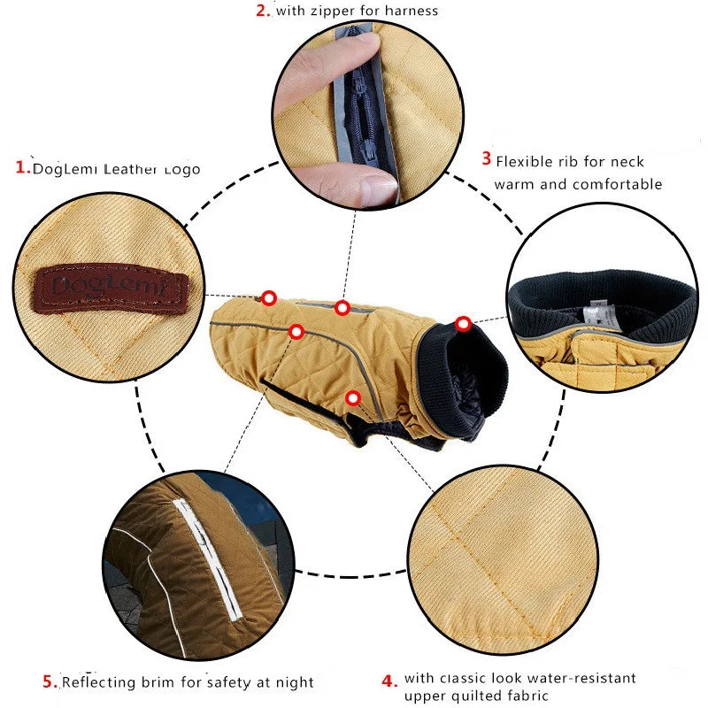 JANPET Quilted Dog Coat Warm Jacket for Autumn Winter