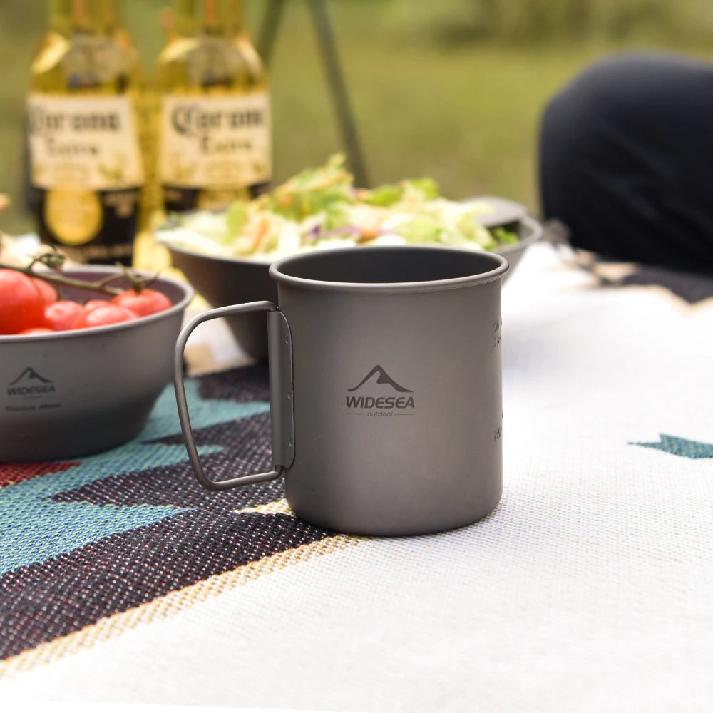 Widesea Titanium Camping Mug Cup Outdoor Kitchen Gear Travel