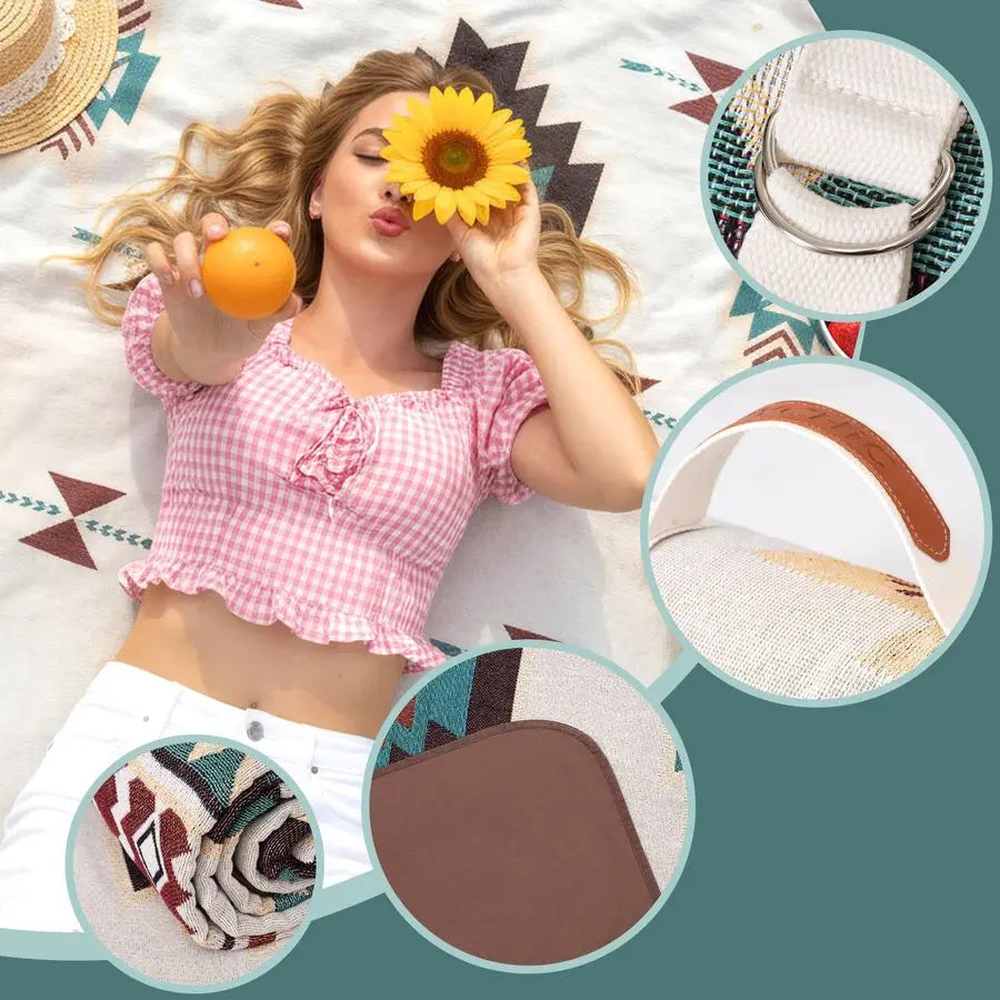 Boho Beach Blanket Towel For Outdoor Picnics And Camping