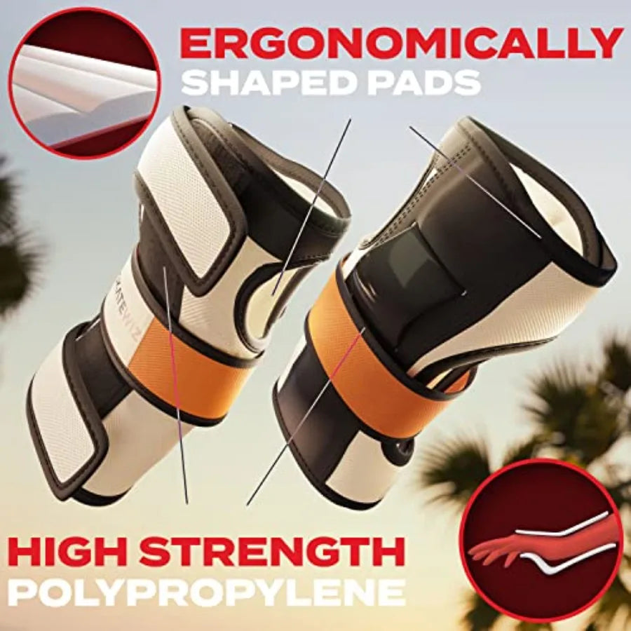 Skating Protective Gear 6pc Set for Adults Knee Elbow Wrist Guards