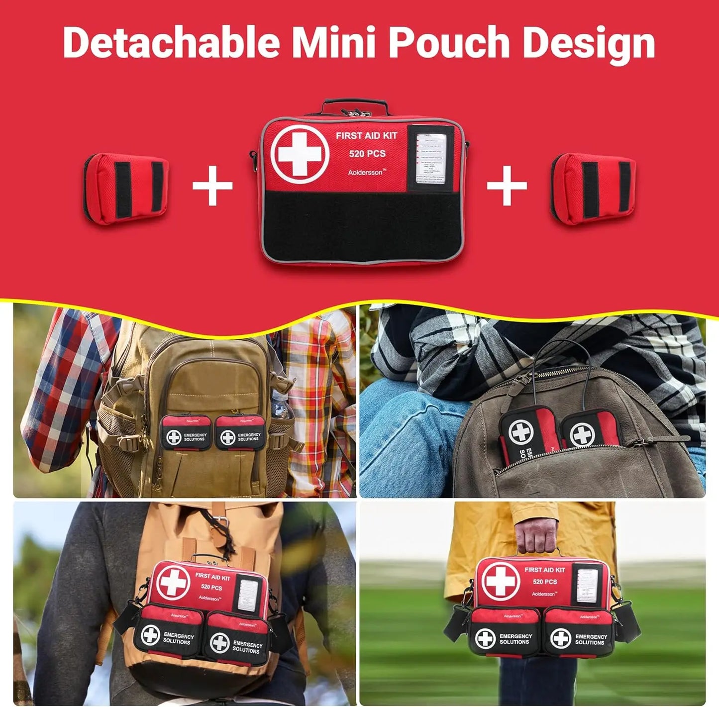 520 Piece Emergency First Aid Kit For Car Home Camping