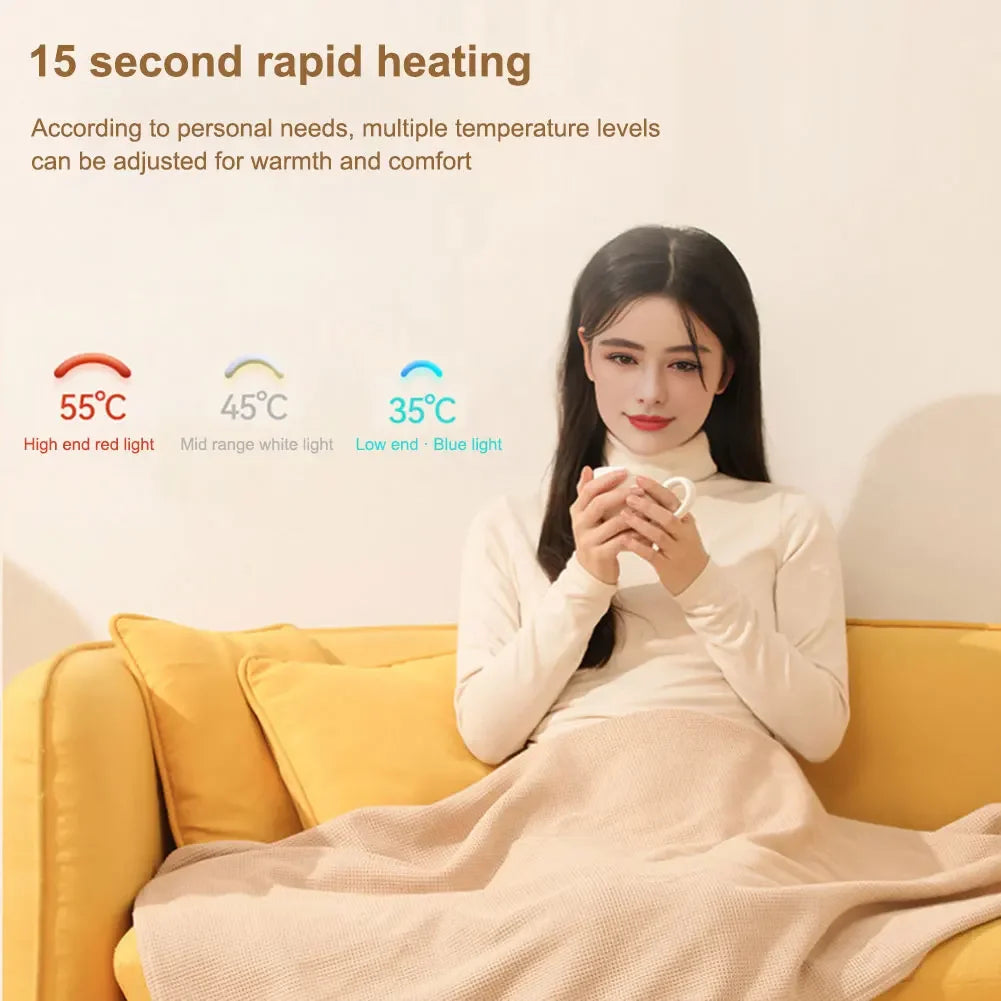 NONECN Wearable USB Heated Blanket Shawl With Three Heating Levels