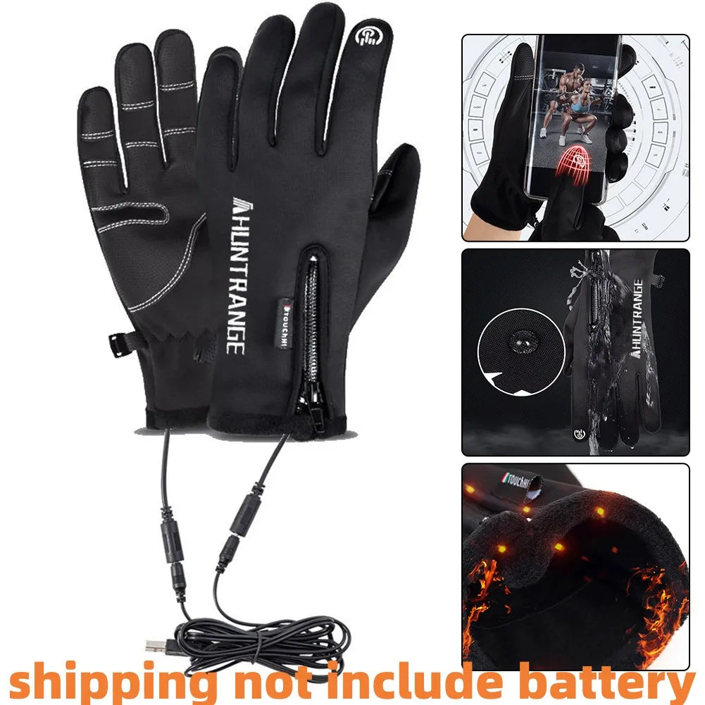 APWIKOGERCN USB Touch Screen Heated Gloves For Winter Sports