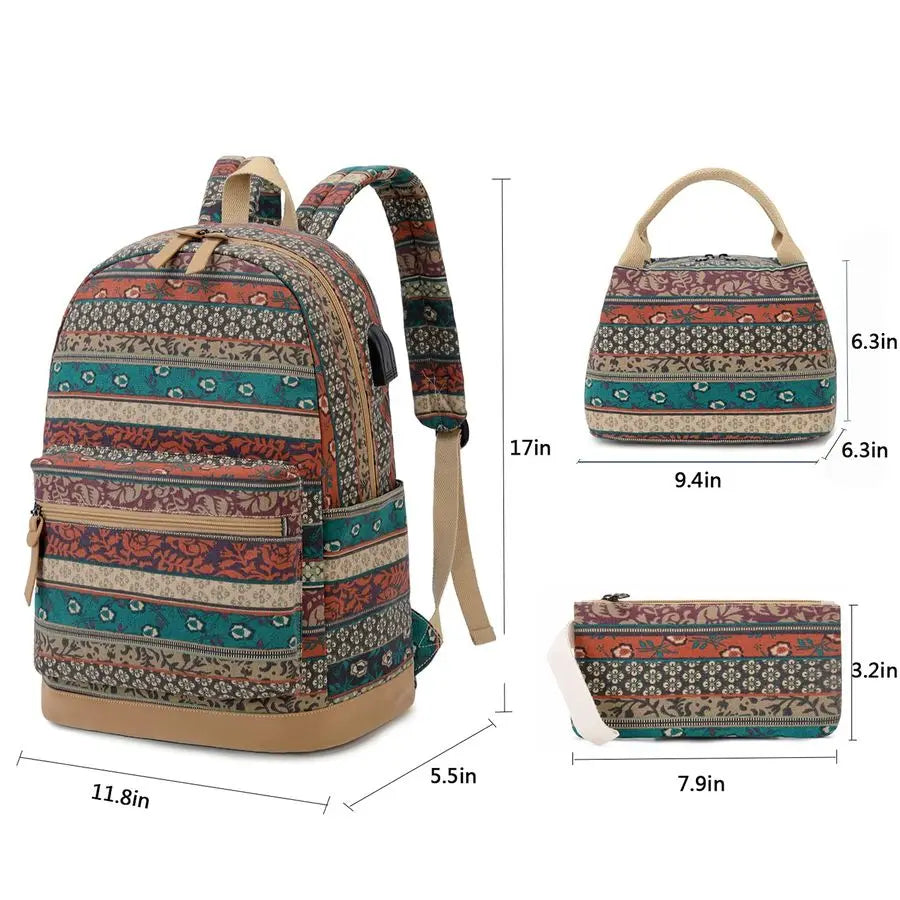 Waterproof Laptop Backpack With USB Charging Port And Headphone Interface
