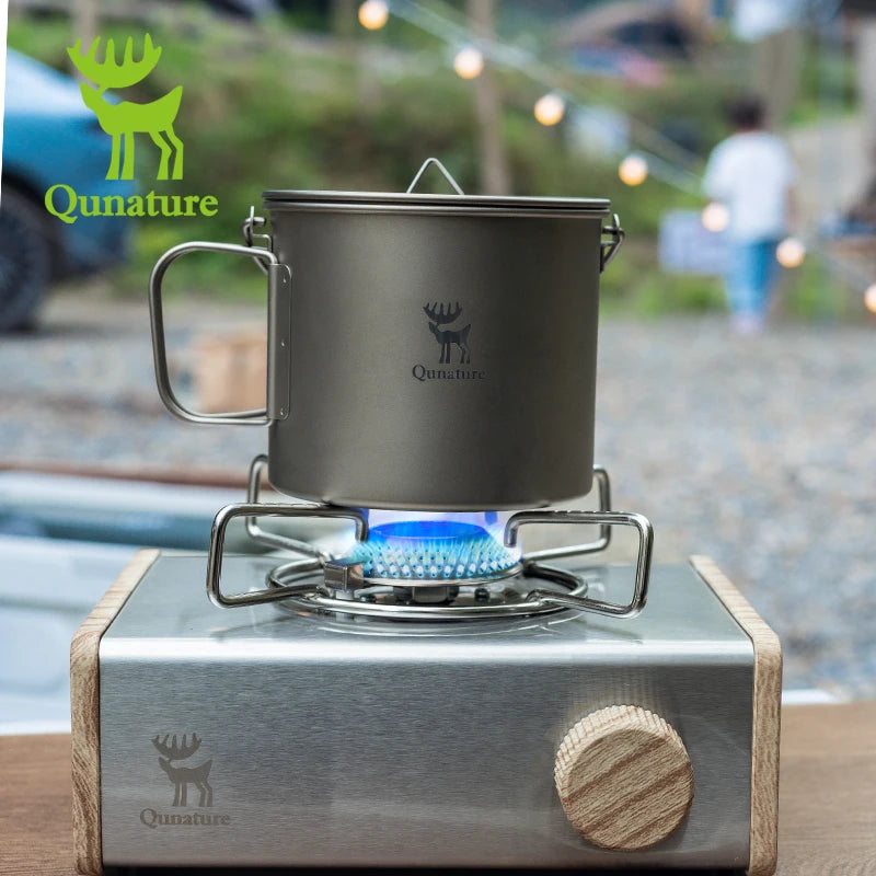 Qunature Outdoor Portable Cassette Stove for Camping and Tea Brewing