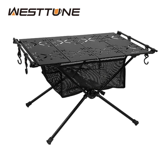 West Tune Folding Camping Table Aluminum Lightweight Portable With Mesh