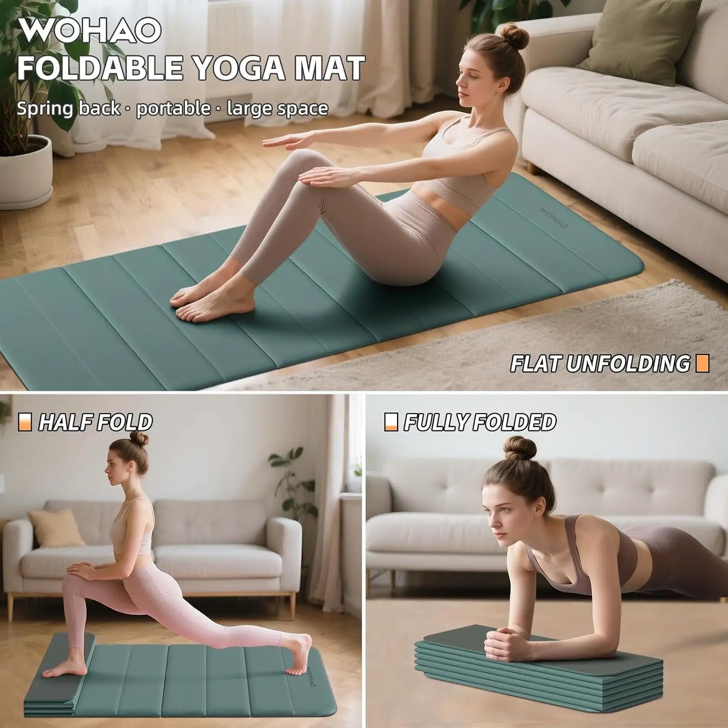 12-Fold Non-Slip Yoga Mat For Yoga Pilates And Meditation