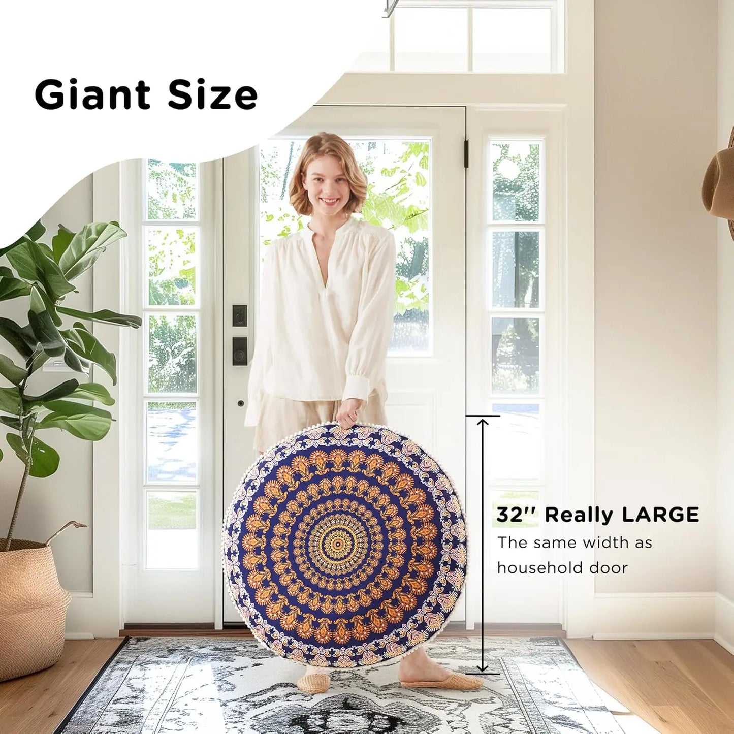 YTYIN Floor Pillows Set of 2 Memory Foam Meditation Cushions