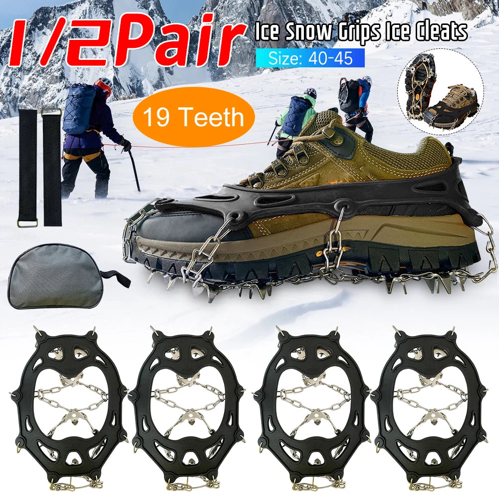 Snow Spikes Crampons Ice Cleats Anti Slip For Hiking Boots