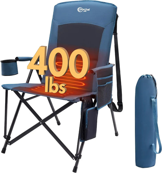 Heated Folding Camping Chair for Adults 400 Lb Capacity