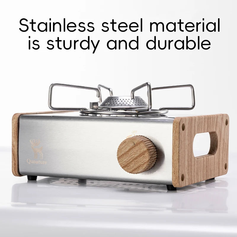 Qunature Outdoor Portable Cassette Stove for Camping and Tea Brewing