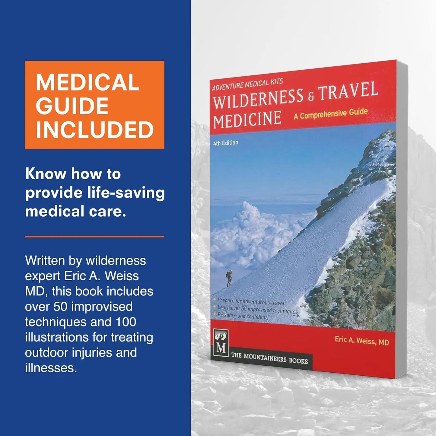 Emergency First Aid Kit For Hiking Adventures With Trauma Pad And Guide