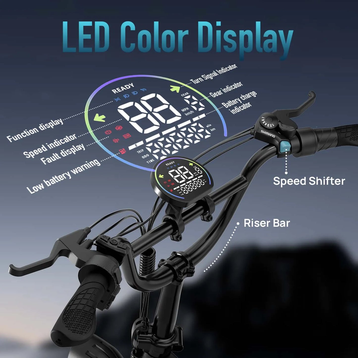 URLIFE Peak 1500W Foldable Electric Mountain Bike Removable Battery