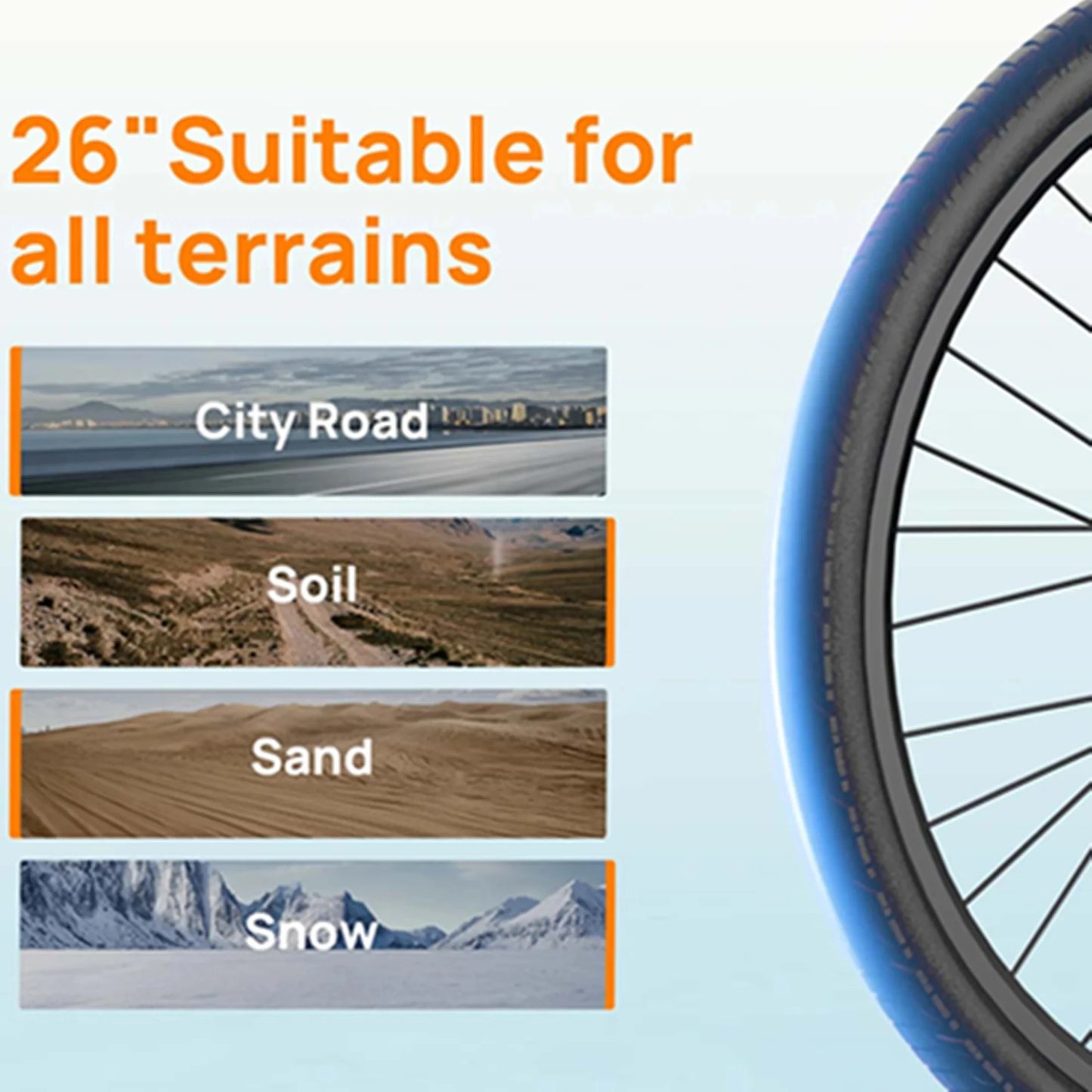 URLIFE 750W E26 Electric Bike With 48V Removable Battery