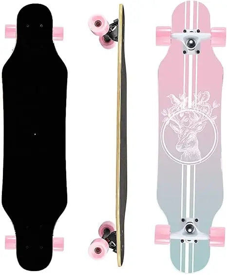 Mini Cruiser Longboard, 31 Inch Small Size Wide Wheel Skateboard, Beginner Stable & Easy-to-Control Skateboard, Suitable for Par