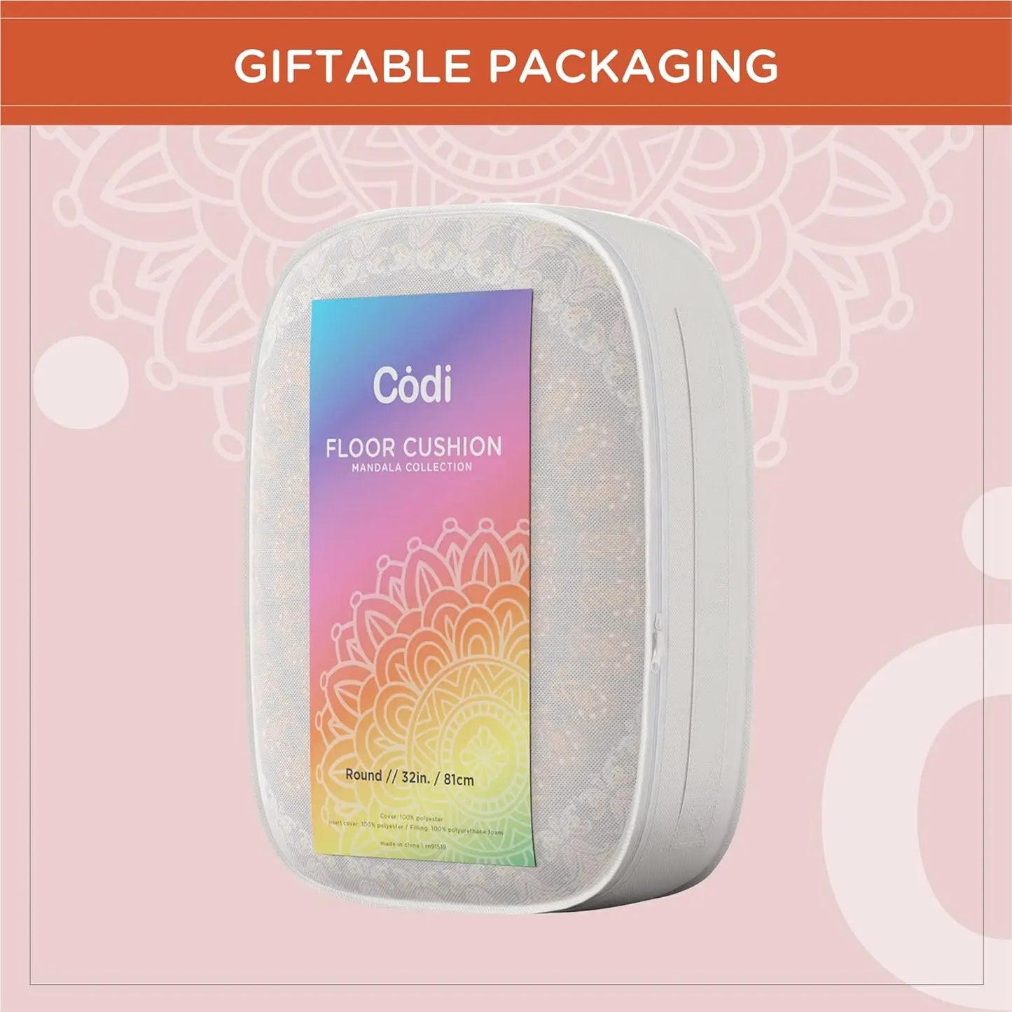 YTYIN Floor Pillows Set of 2 Memory Foam Meditation Cushions