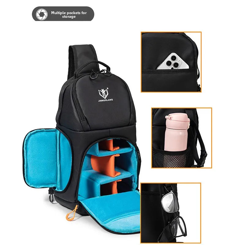 JINNUOLANG Waterproof Travel Camera Bag For DSLR And Lenses Crossbody