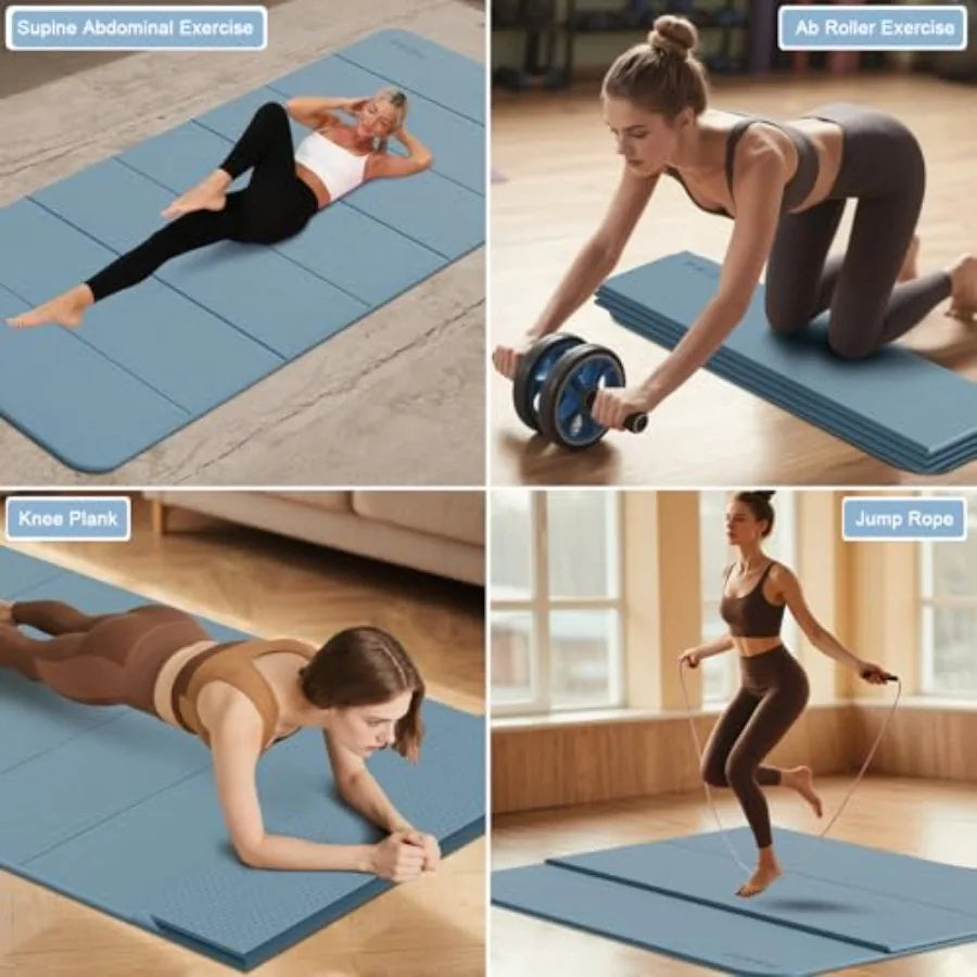 Foldable Yoga Mat With TPE Non Slip For Indoor Outdoor
