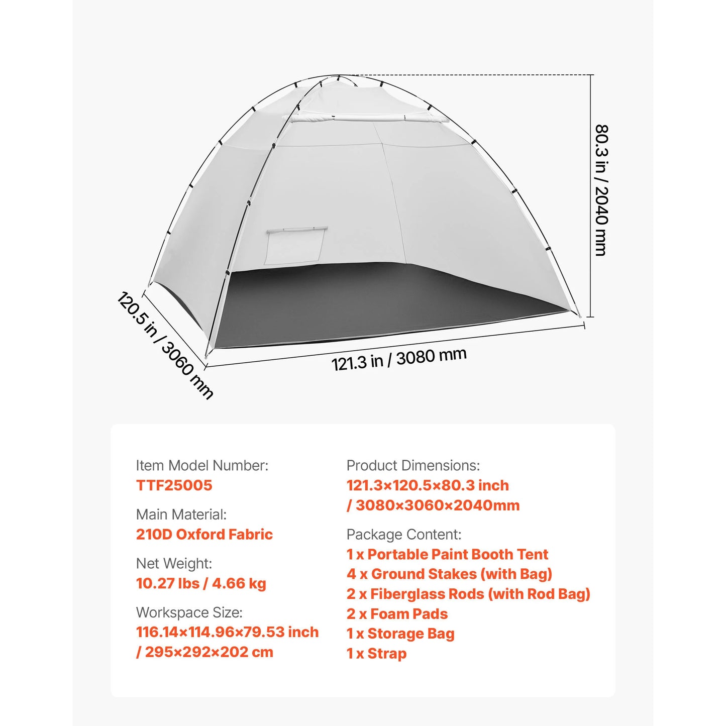 SucceBuy Portable Paint Booth Tent With Built In Floor And Oxford Fabric