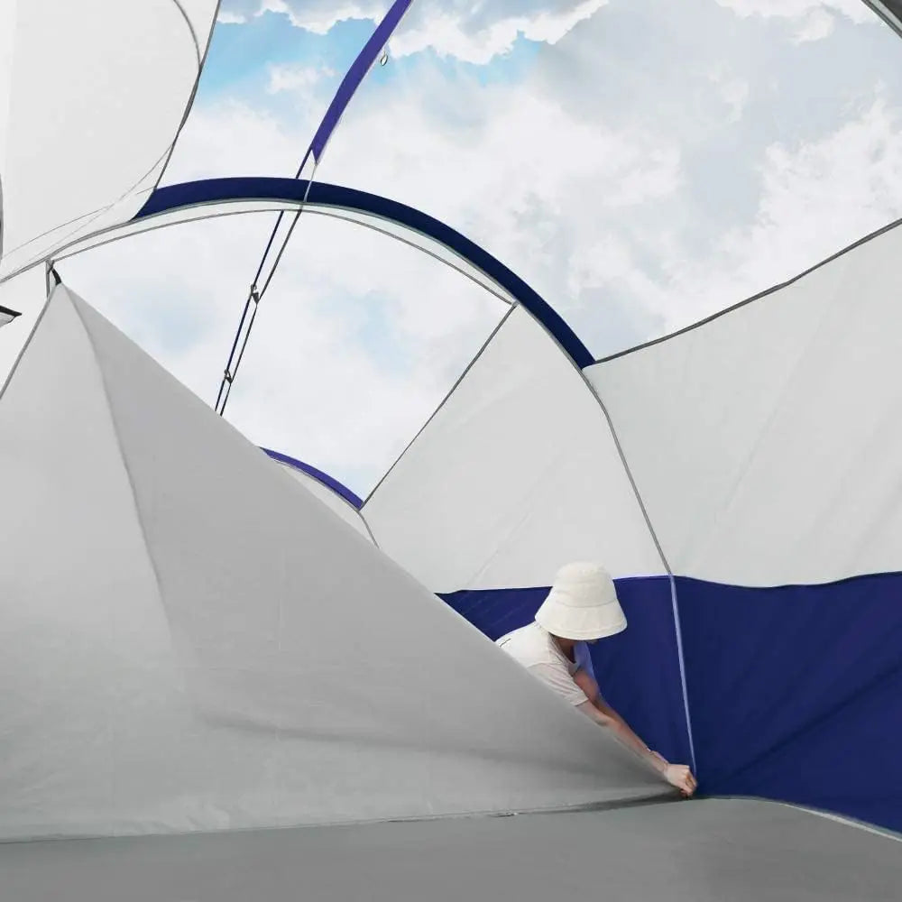 Family Camping Tent Waterproof Double Layer With Mesh Windows Room Divider