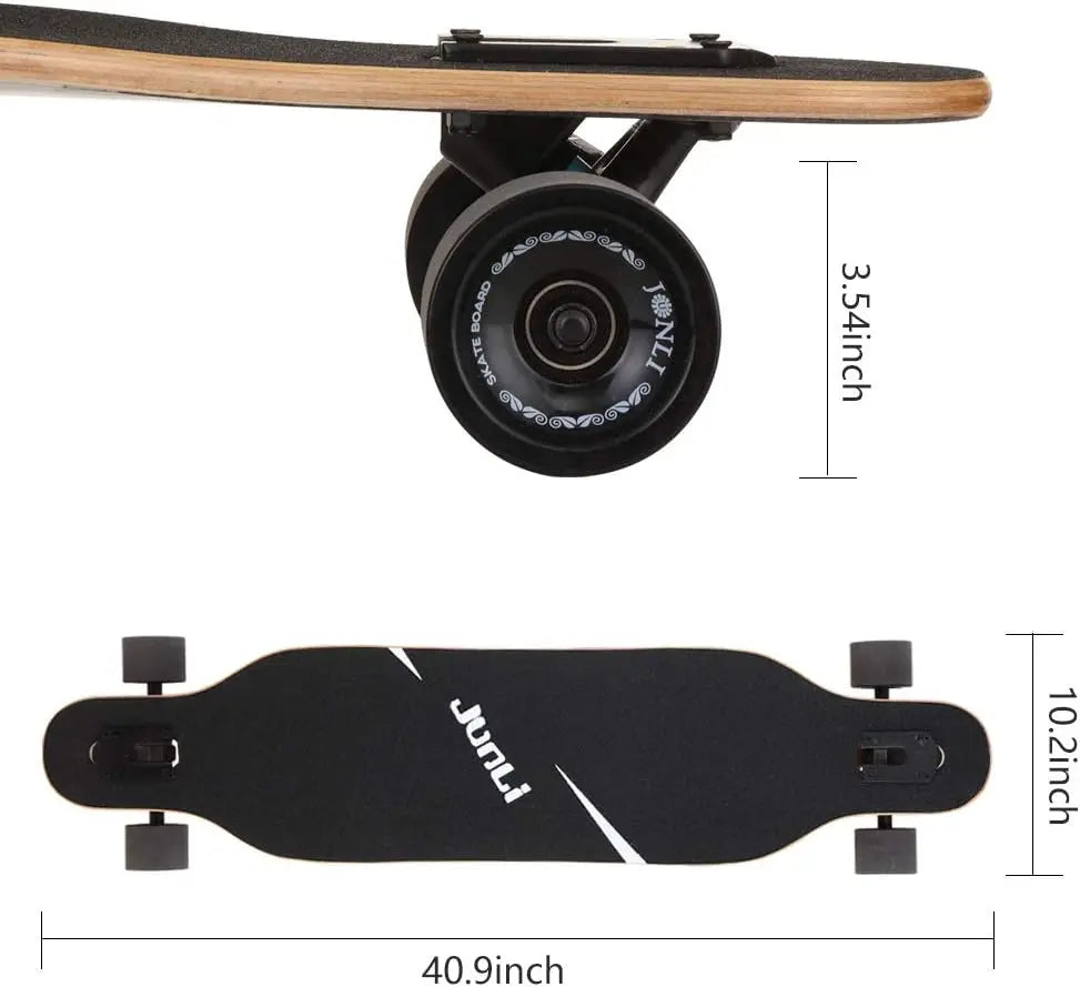 41-Inch Freeride Skateboard Longboard Complete Cruiser for Carving Downhill and Freestyle Riding