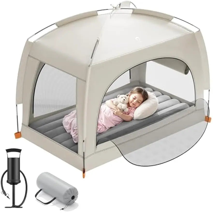 Inflatable Toddler Travel Bed With Tent Portable Air Mattress