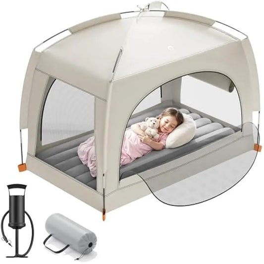 Inflatable Toddler Travel Bed With Tent Portable Air Mattress