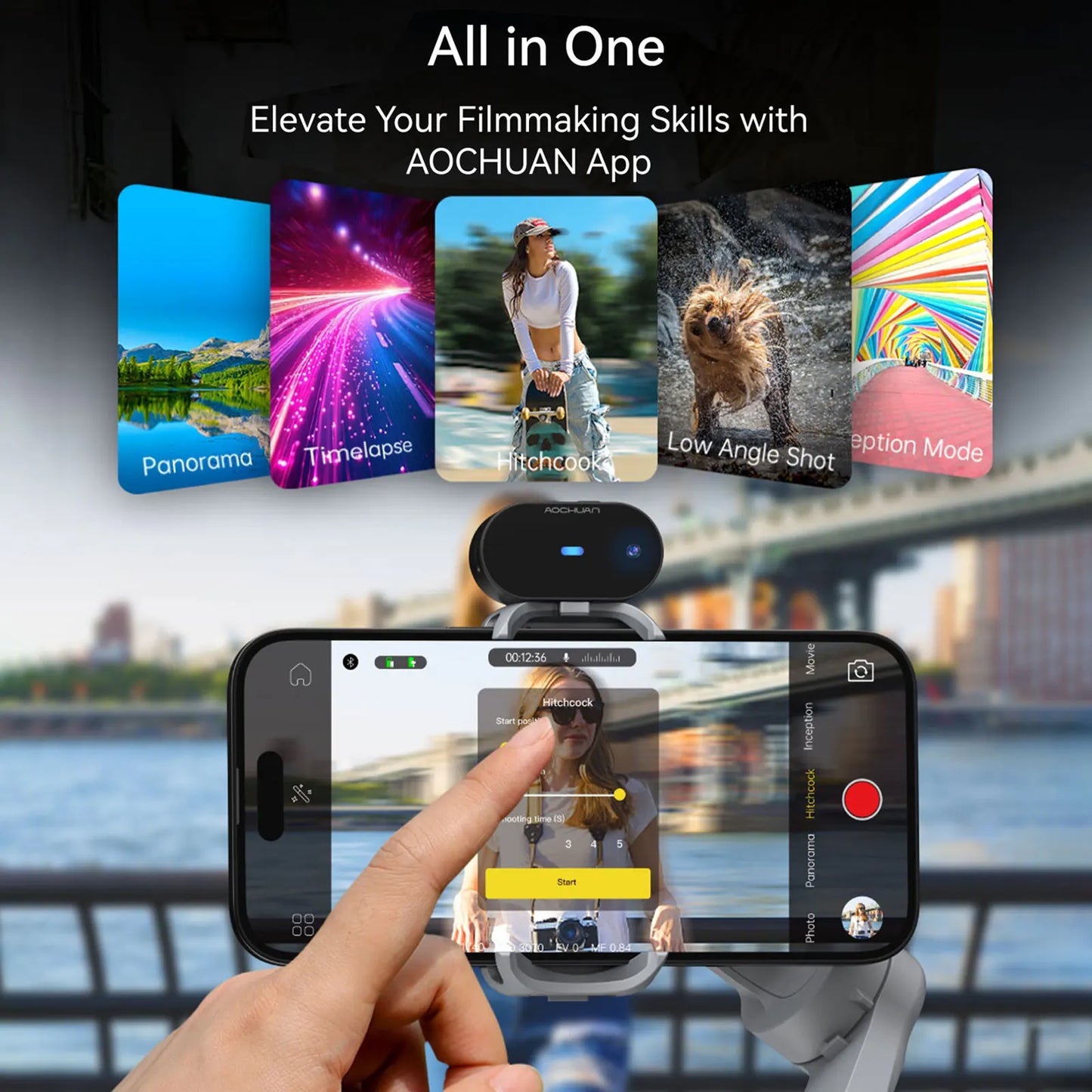 AOCHUAN Smart XPro AI 3 Axis Gimbal Stabilizer For iPhone