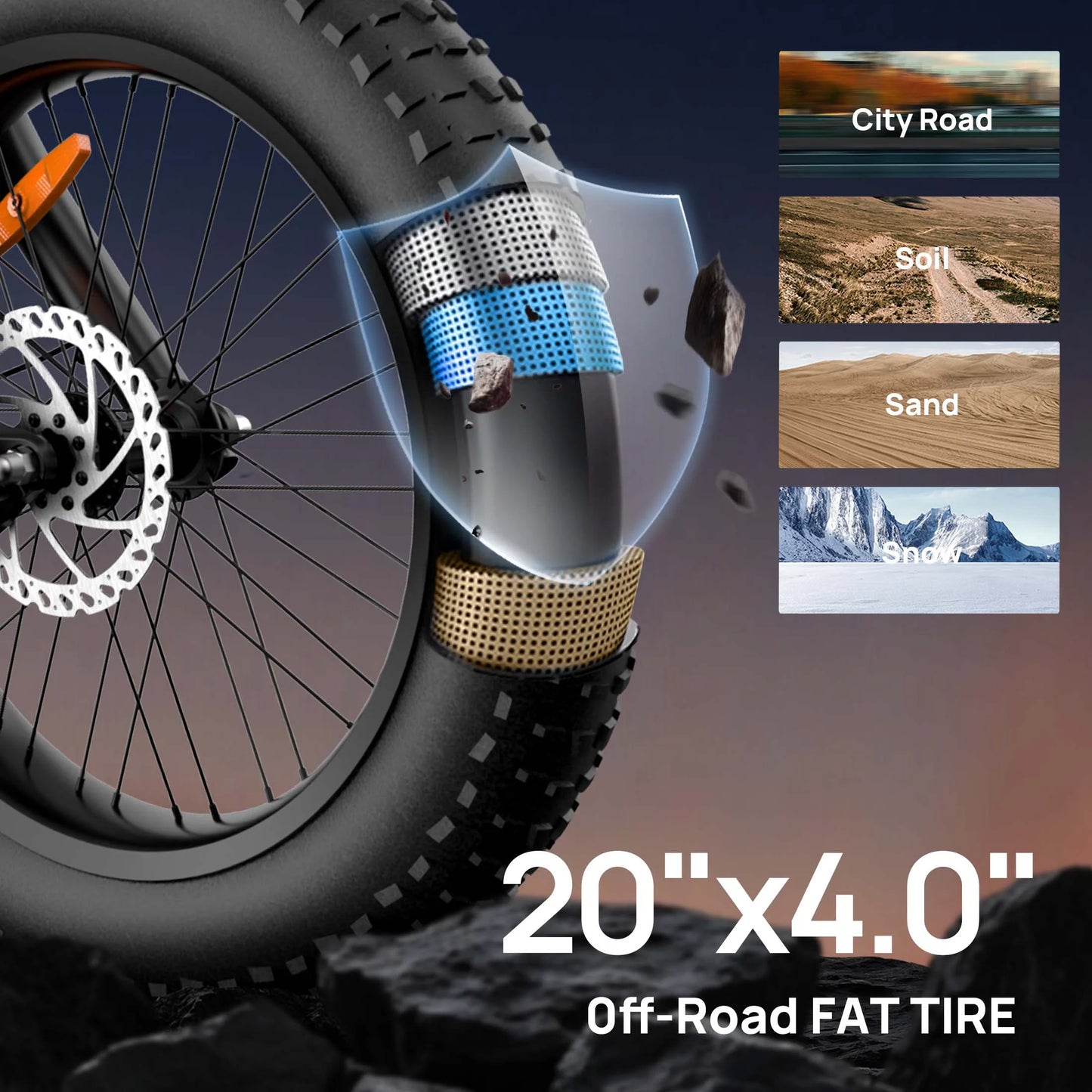 URLIFE Peak 1500W Electric Mountain Bike Removable Battery