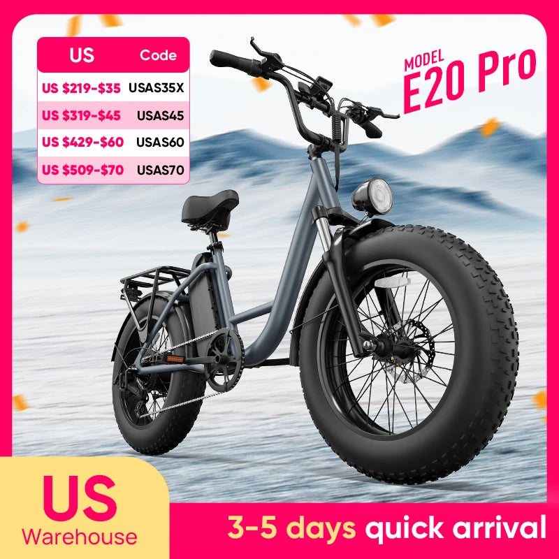 URLIFE E20PRO All-Terrain Fat Tire E-Bike 1500W Motor