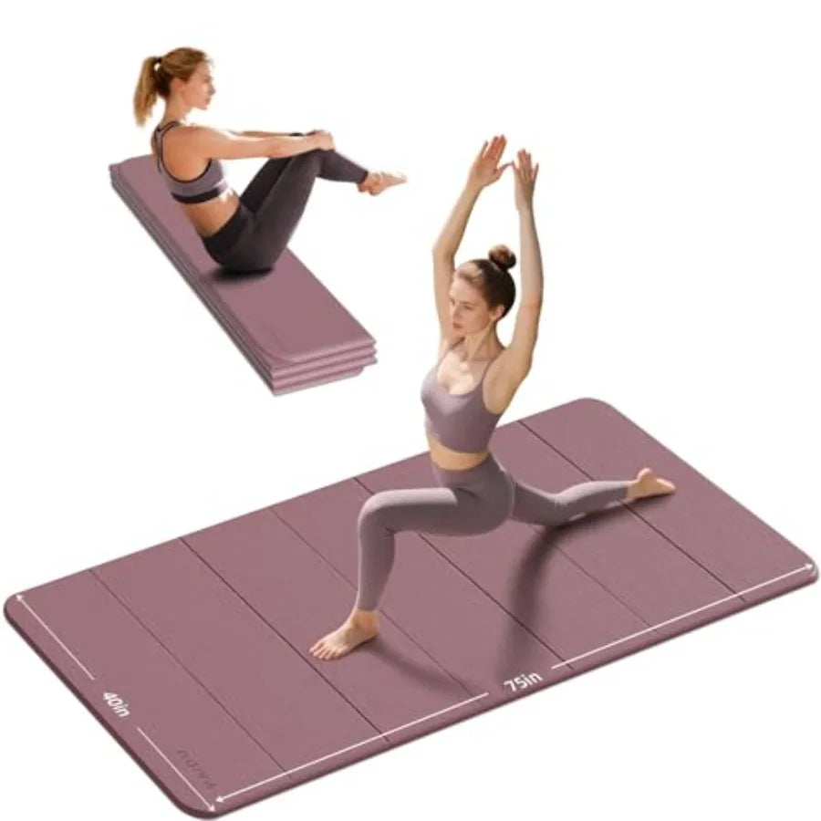PAIDU Foldable Yoga Mat TPE Non Slip Easy Storage Workouts