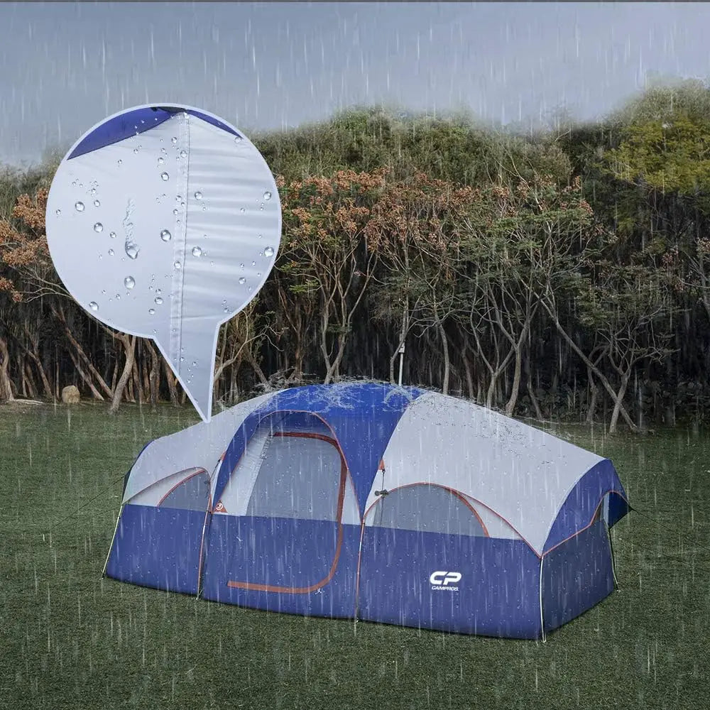 Family Camping Tent Waterproof Double Layer With Mesh Windows Room Divider