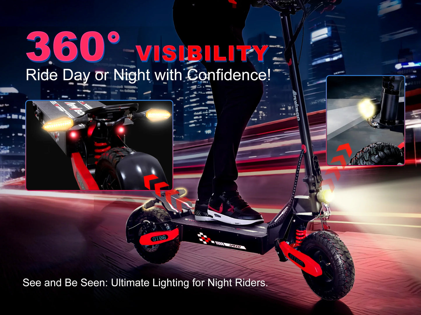Arwibon GT06 1200W Foldable E Scooter For Adults Offroad
