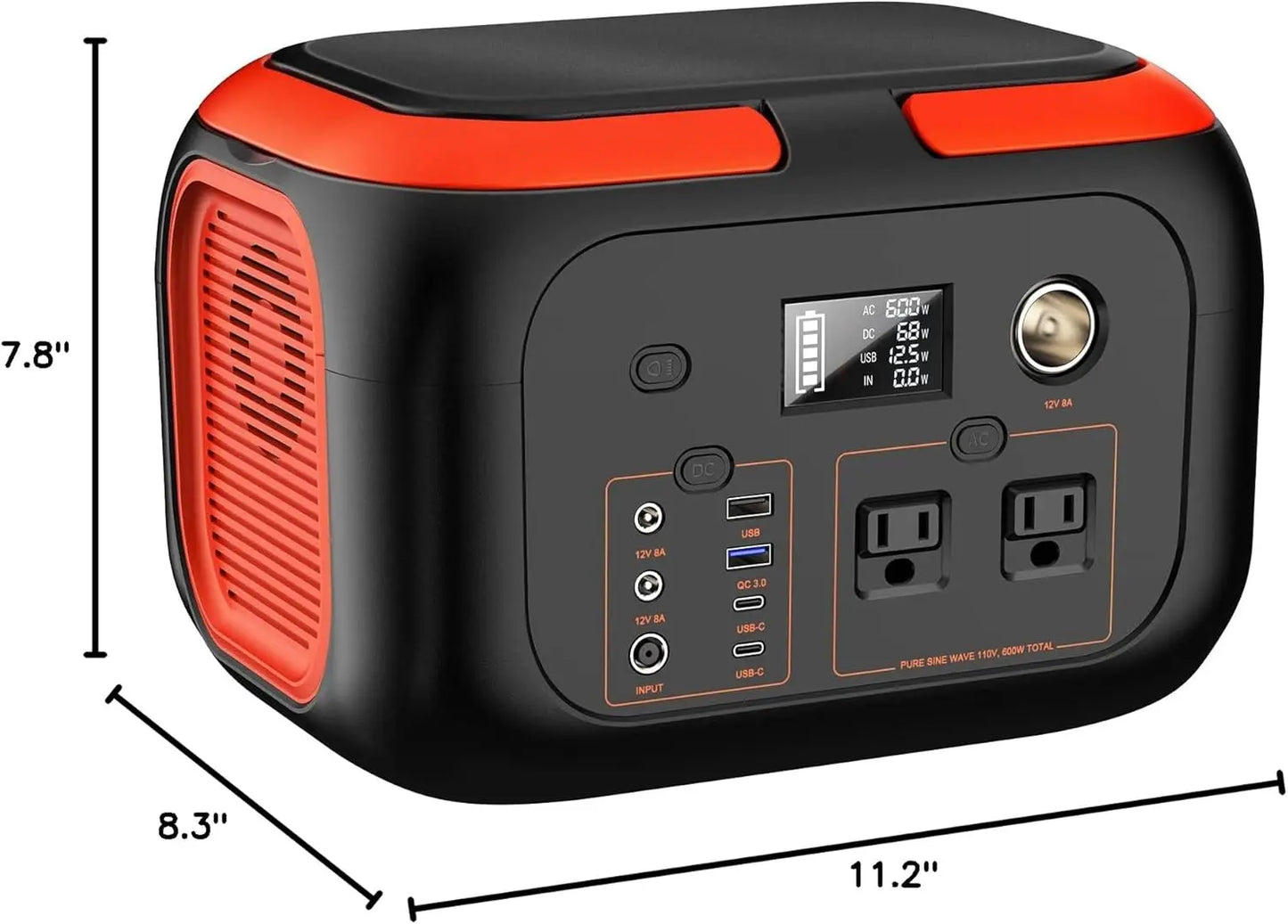 SinKeu Portable Power Station 600W Solar Generator with 110V AC