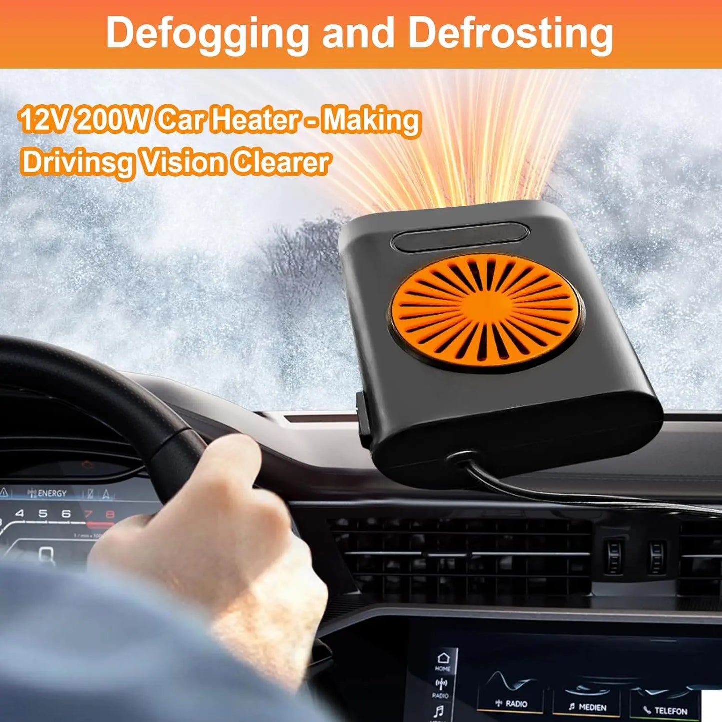 XMSJ Car Heater 200W Rapid Heating 2 In 1 Portable