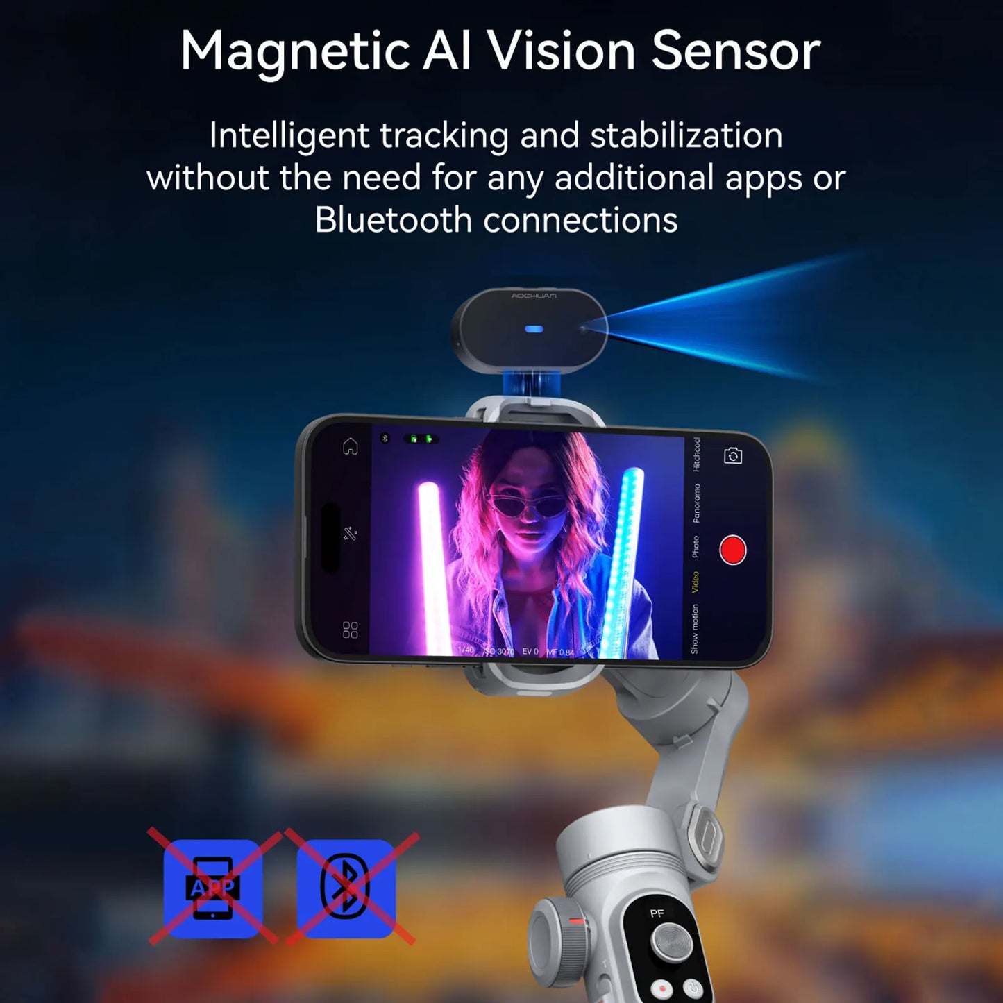 AOCHUAN Smart XPro AI 3 Axis Gimbal Stabilizer For iPhone