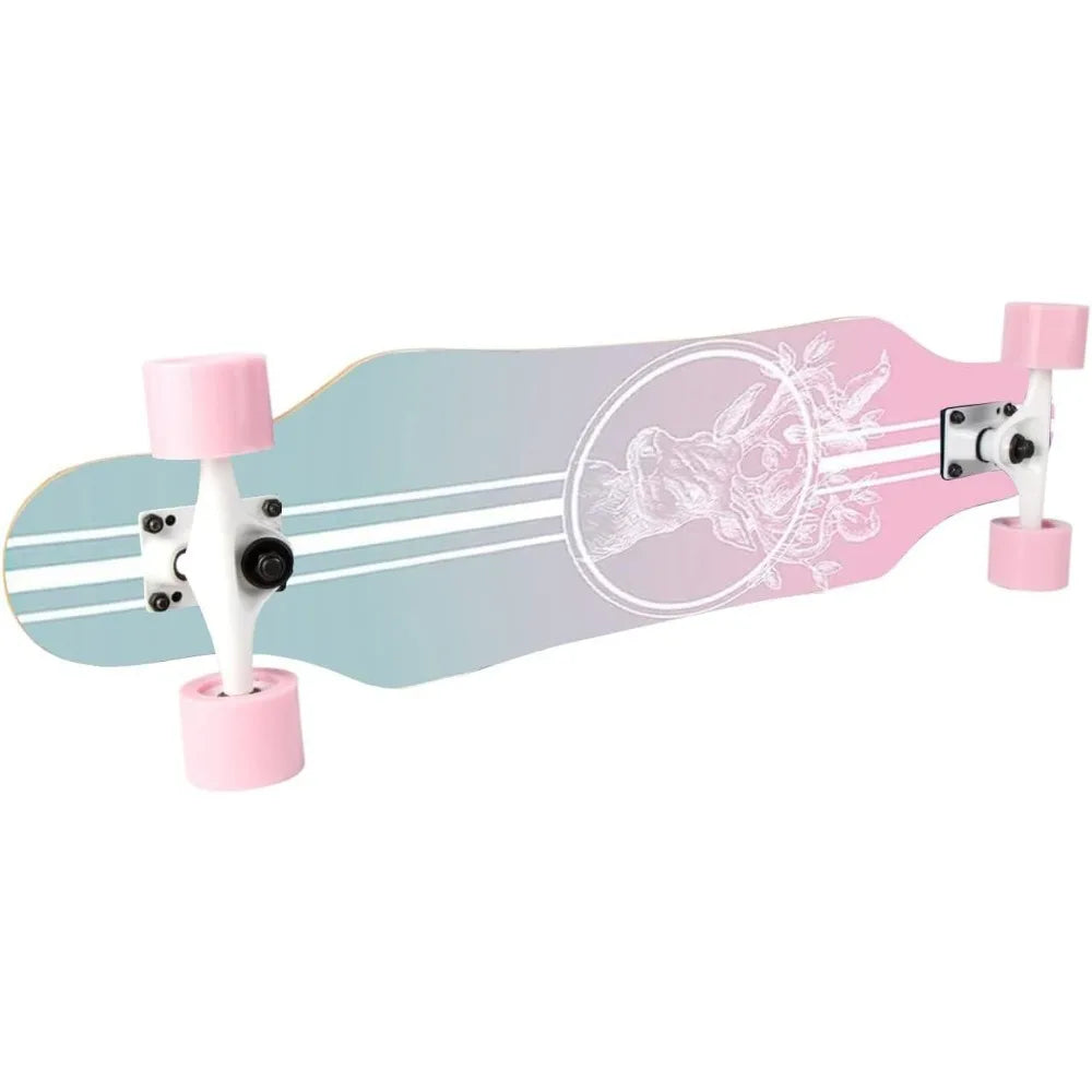 Mini Cruiser Longboard, 31 Inch Small Size Wide Wheel Skateboard, Beginner Stable & Easy-to-Control Skateboard, Suitable for Par