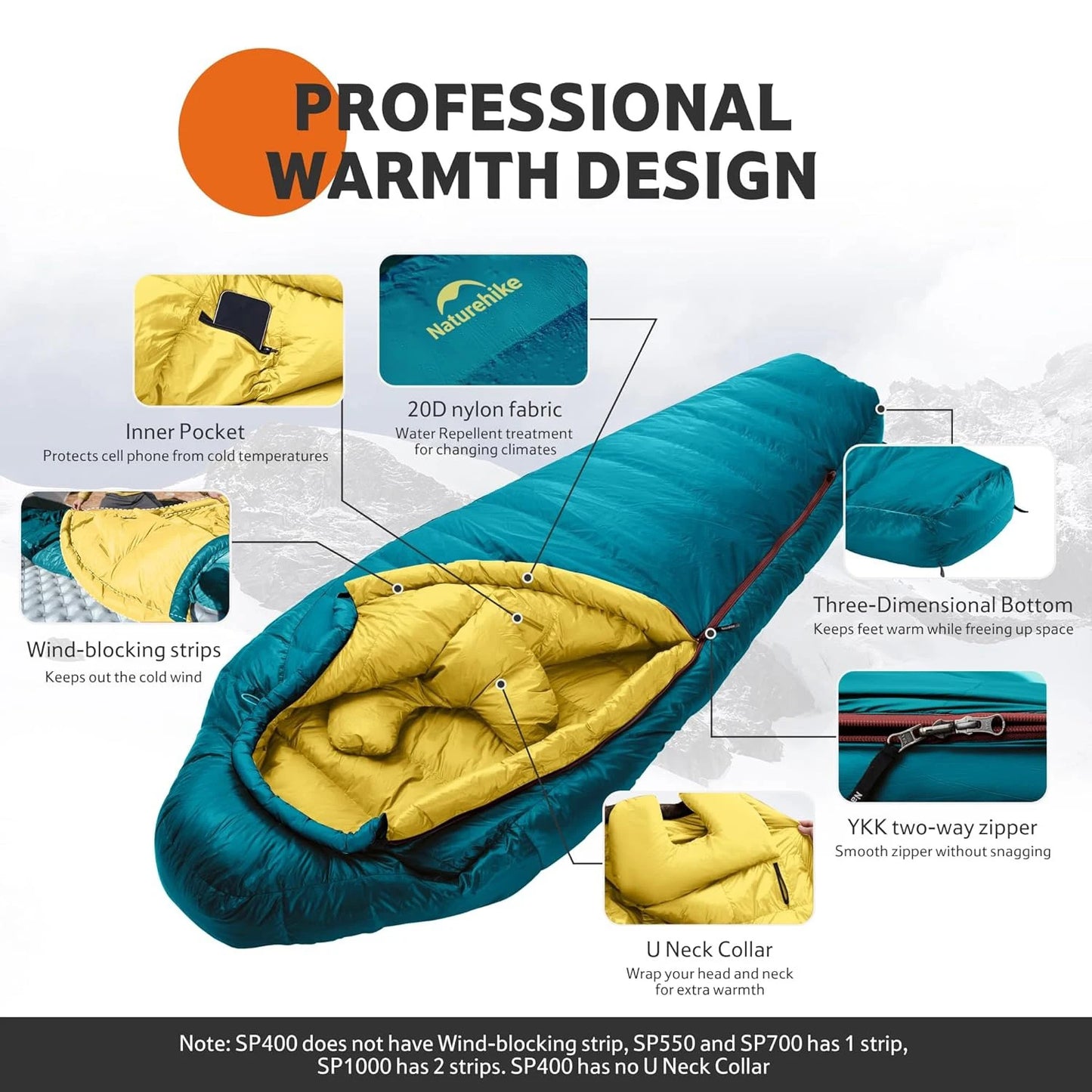 Naturehike Snowbird Duck Down 650FP Mummy Sleeping Bag